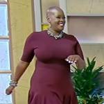 Sonya Renee Taylor’s burgundy mini dress on Tamron Hall Show