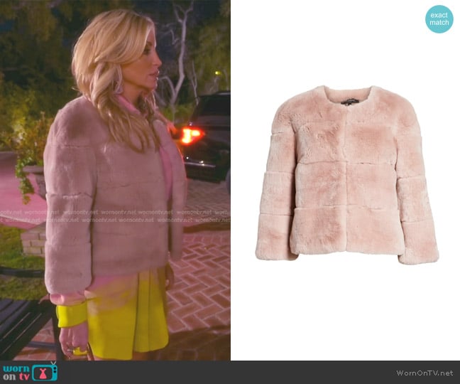 St. John Collection Genuine Rex Rabbit Fur Jacket worn by Camille Grammer on The Real Housewives of Beverly Hills