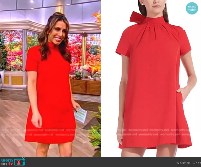 WornOnTV: Alyssa’s red mock neck mini dress on The View | Alyssa Farah ...