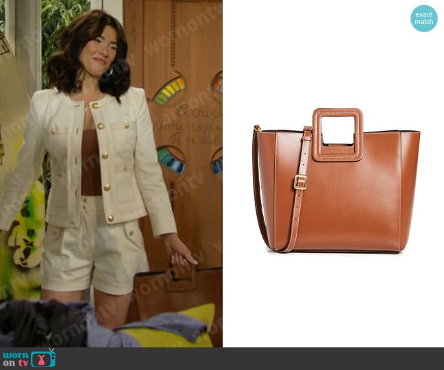 Staud Shirley Tote worn by Steffy Forrester (Jacqueline MacInnes Wood) on The Bold and the Beautiful