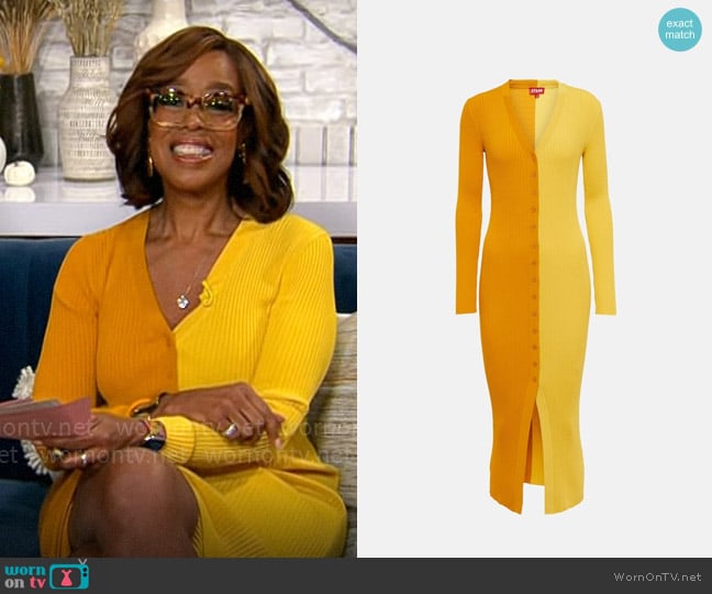 Staud Shoko Dress worn by Gayle King on CBS Mornings