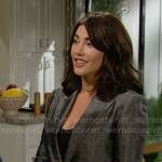 Steffy’s grey jacquard suit on The Bold and the Beautiful