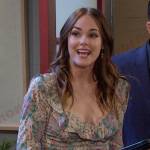 Stephanie’s printed ruffle scoop neck dress on Days of our Lives