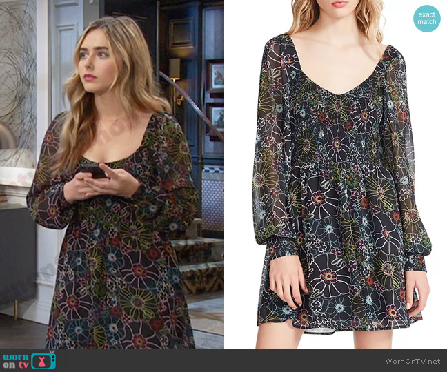 Steve Madden Color Me Lucky Floral Chiffon Dress worn by Holly Jonas (Ashley Puzemis) on Days of our Lives