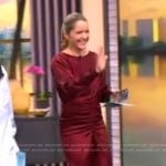 Sara’s burgundy ruched dress on The View