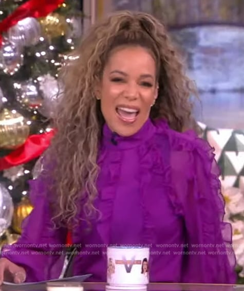 Sunny's purple ruffle blouse on The View