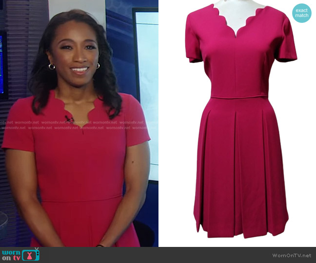 WornOnTV: Brittany’s pink scalloped neckline dress on Good Morning ...