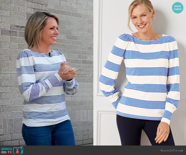 Talbots Blouson Sleeve Tee in Cluster Stripe worn by Dylan Dreyer on Today