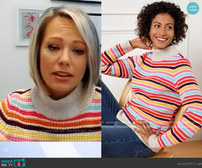 Talbots Mockneck Sweater in Happy Stripe worn by Dylan Dreyer on Today