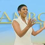 Tamron’s white pleated blazer mini dress on Tamron Hall Show