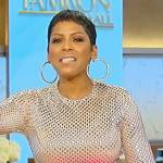 Tamron’s silver metallic top on Tamron Hall Show