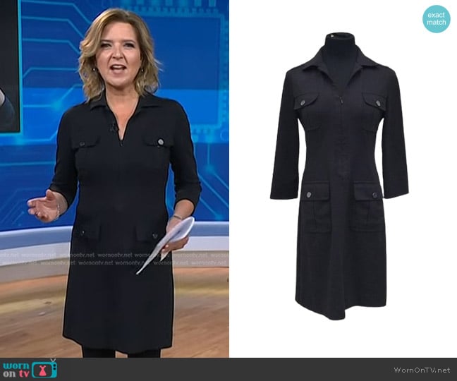 Etcetera Black Dress with Pockets worn by Christine Romans on Today