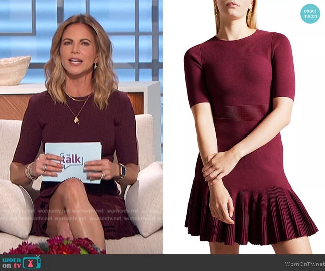 Ted Baker Josafee Pleated Mini Dress worn by Natalie Morales on The Talk