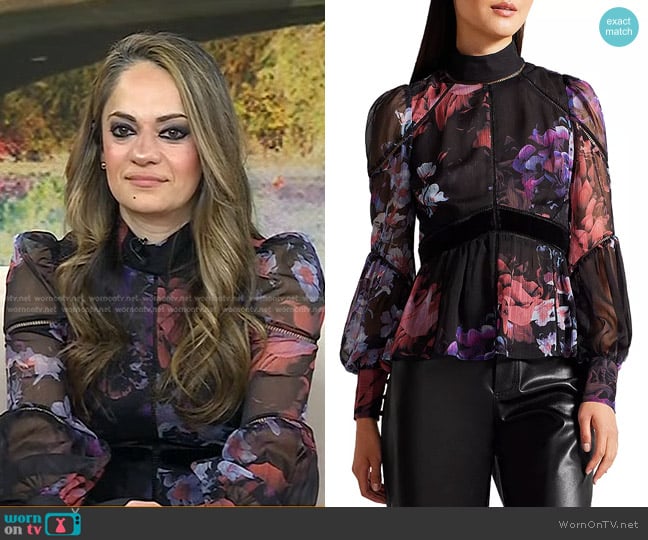 Ted Baker Neeveh Floral Print Long Sleeve Top worn by Dr. Nooshin Hosseini on Today