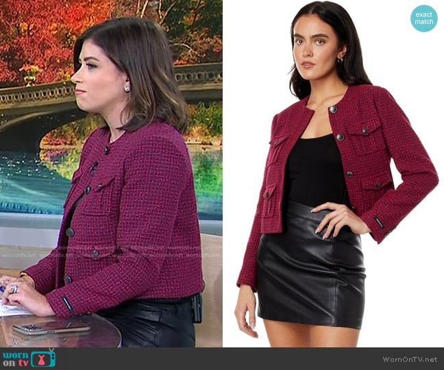 Ted Baker Pennio Cropped Boucle Jacket worn by Chloe Melas on Today