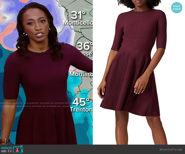 WornOnTV: Brittany’s burgundy ribbed dress on Good Morning America ...