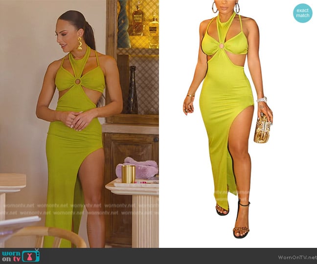 Tenopuli  Bodycon Halter Dress worn by Amanza Smith on Selling Sunset