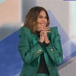 Teri Hatcher’s green blazer and skort set on The Talk