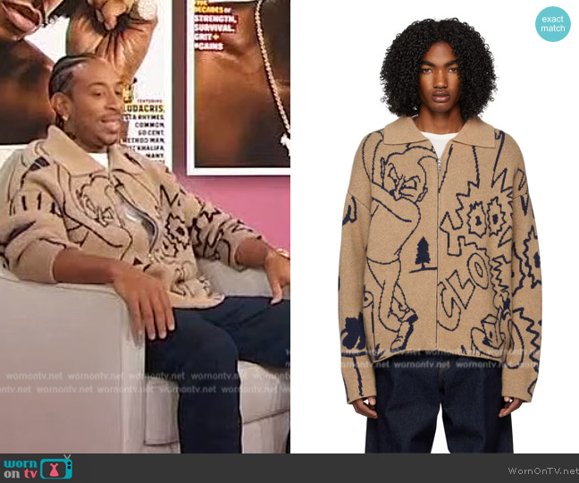 The Elder Statesman Tan Baptiste Sketchy Zip Jacket worn by Ludacris on Sherri