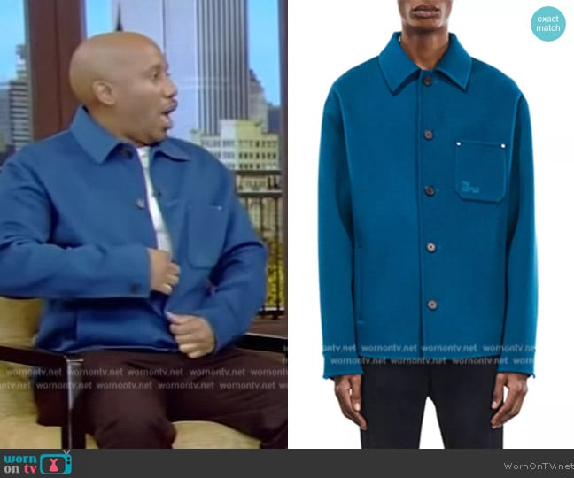 The Kooples Long Sleeve Button Front Pocket Shirt worn by Chris Redd on Live with Kelly and Mark