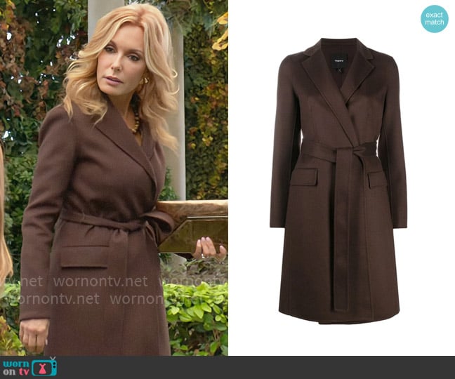 Theory Luxe Divide Coat worn by Lauren Fenmore (Tracey Bregman) on The Young and the Restless