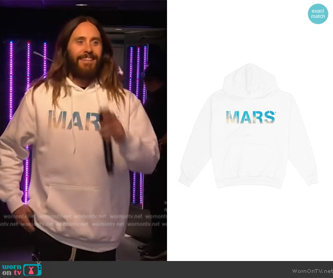 Thirty Seconds to Mars Sunsets and Skies Hoodie worn by Jared Leto on The Kelly Clarkson Show