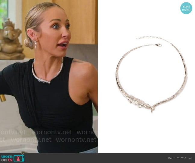 Thorne Croc Kingdom Collar worn by Mary Fitzgerald on Selling Sunset