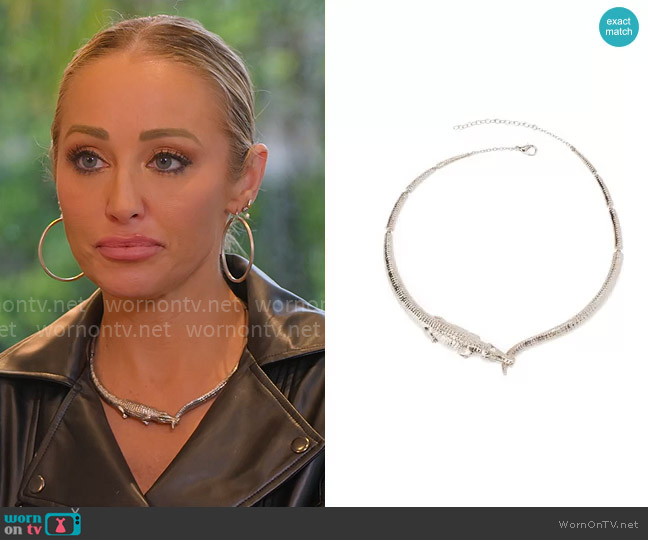 Thorne Croc Kingdom Collar worn by Mary Fitzgerald on Selling Sunset