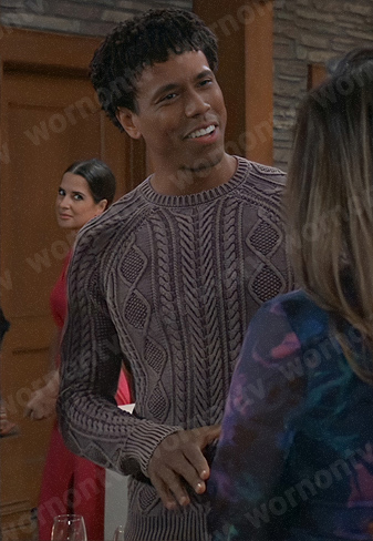 TJ’s cable knit sweater on General Hospital