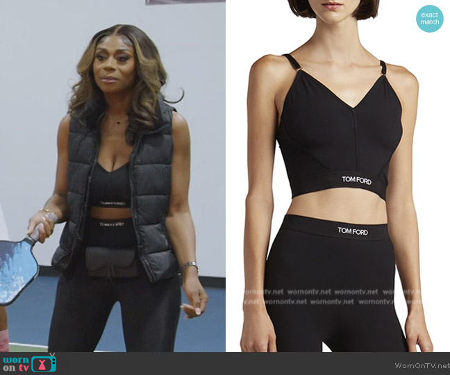 WornOnTV: Nneka's black sports cami and leggings on The Real