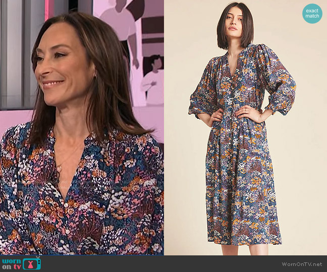 Trovata Birds of Paradis Sylvie Dress in Bijou Glade worn by Dr. Cara Natterson on NBC News Daily