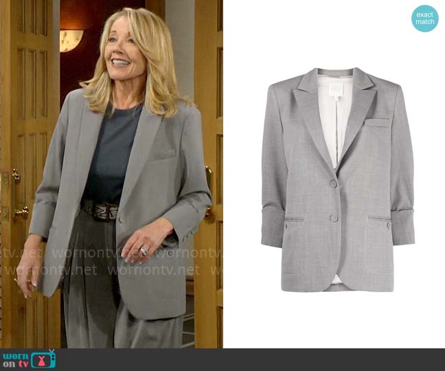 TWP Western Boyfriend Blazer worn by Nikki Reed Newman (Melody Thomas-Scott) on The Young and the Restless