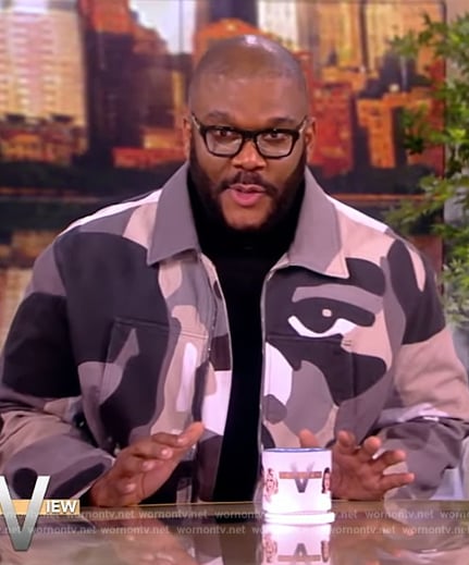 Tyler Perry's camo print jacket on The View