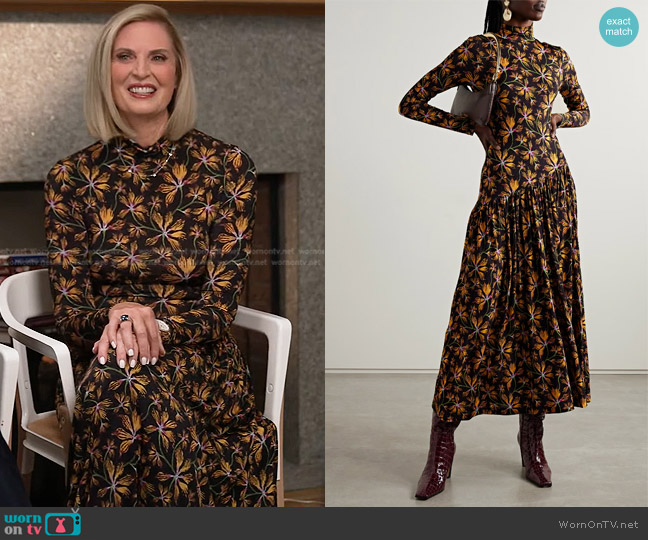 Ann Romney’s black and yellow floral dress on CBS Evening News