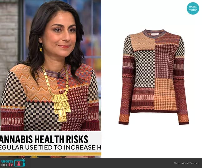 Ulla Johnson Esma Sweater worn by Dr. Celine Gounder on CBS Mornings