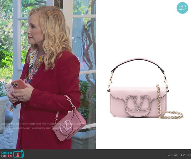 Valentino Garavani Loco crystal-embellished shoulder bag worn by Kathy Hilton (Kathy Hilton) on The Kardashians