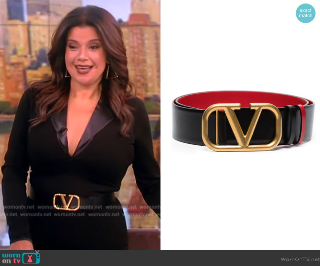 Valentino Garavani VLogo Signature reversible belt worn by Ana Navarro on The View