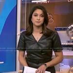 Valerie Castro’s black belted leather dress on NBC News Daily