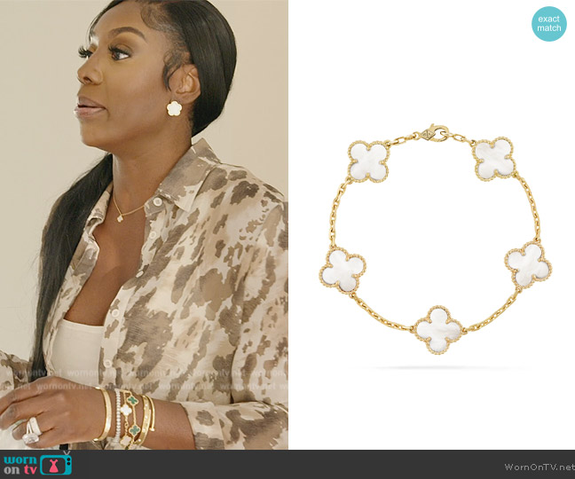 Van Cleef & Arpels Alhambra 5 Motifs Bracelet worn by Wendy Osefo on The Real Housewives of Potomac