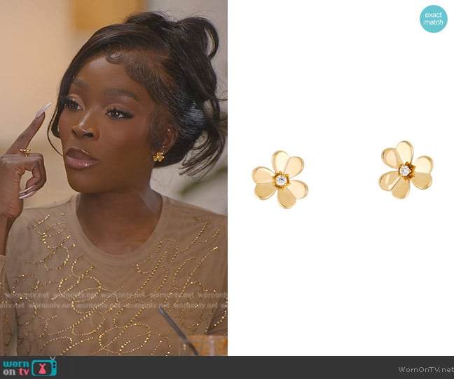 Van Cleef and Arpels Frivole Small Earrings worn by Chelsea Lazkani on Selling Sunset