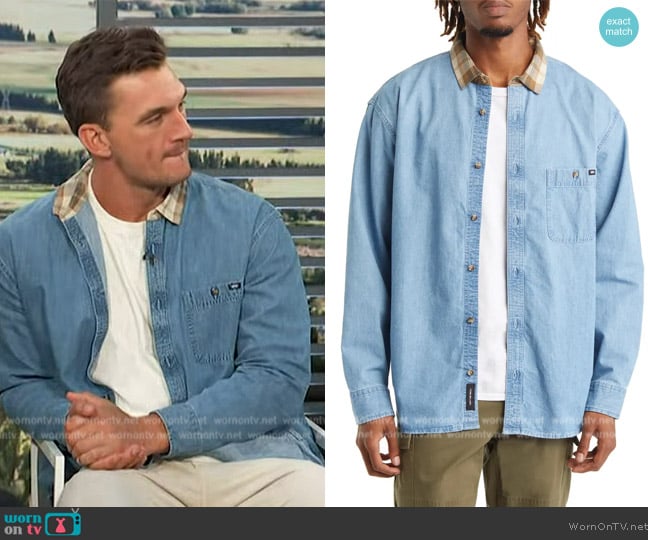 Vans Deerfiel Loose Fit Flannel Collar Button-Up Shirt worn by Tyler Cameron on Access Hollywood