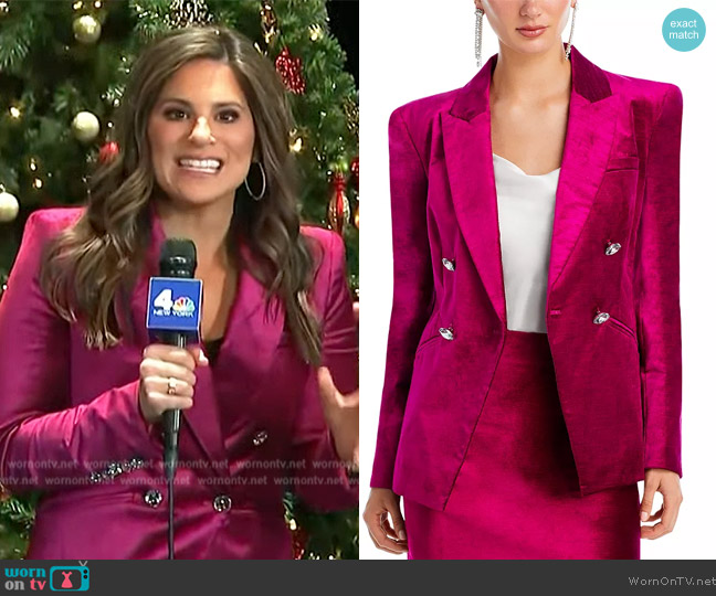 WornOnTV: Natalie Pasquarella’s pink velvet double breasted blazer on ...