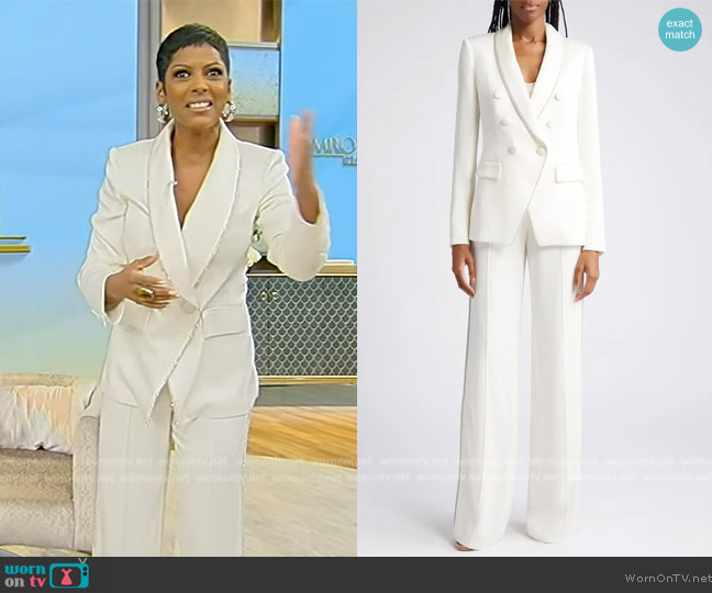 WornOnTV: Tamron’s white metallic trim blazer on Tamron Hall Show ...