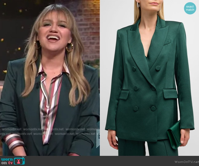 WornOnTV: Kelly’s green double breasted blazer on The Kelly Clarkson ...
