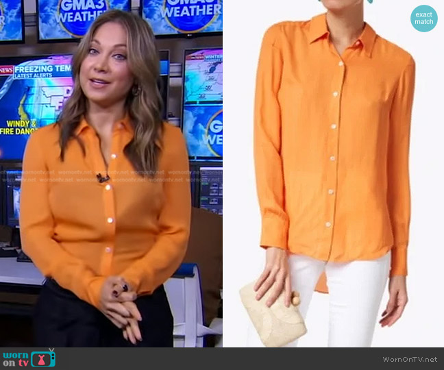 WornOnTV: Ginger’s orange button down shirt on Good Morning America ...