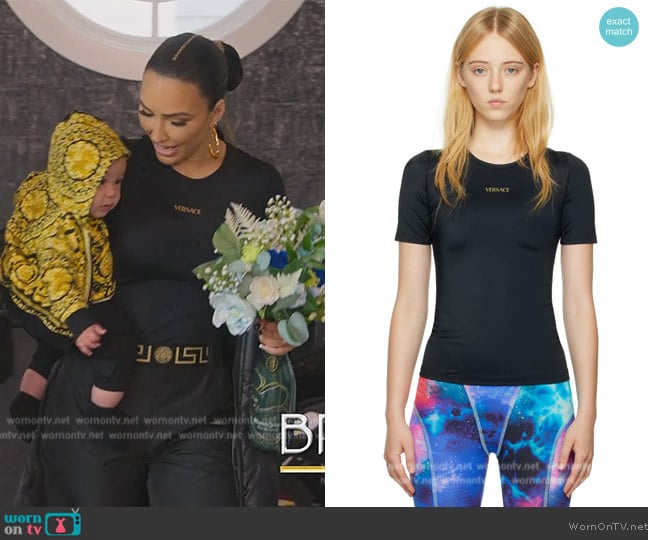 Versace Black Printed Sport Top worn by Bre Tiesi on Selling Sunset