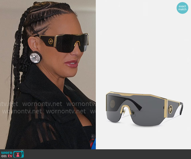 Versace Medusa Halo Shield Sunglasses worn by Amanza Smith on Selling Sunset