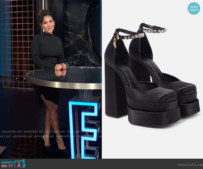 WornOnTV: Adrienne’s black platform boots E! News | Adrienne Houghton ...