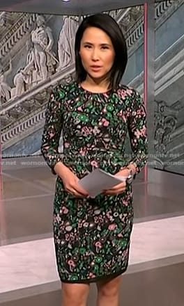 Vicky's floral print long sleeve dress on NBC News Daily