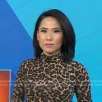 Vicky’s leopard print turtleneck top on Today